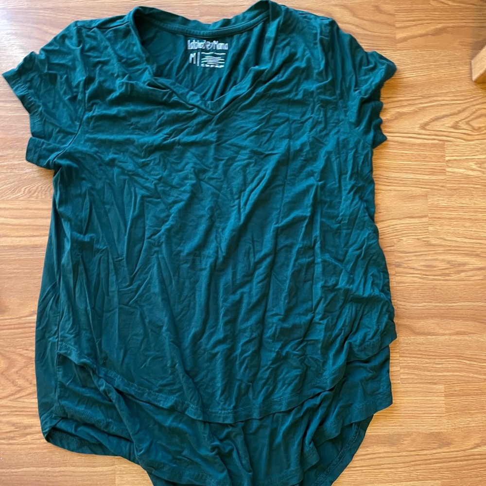Latched Mama Teal Short Sleeve V-Neck Top